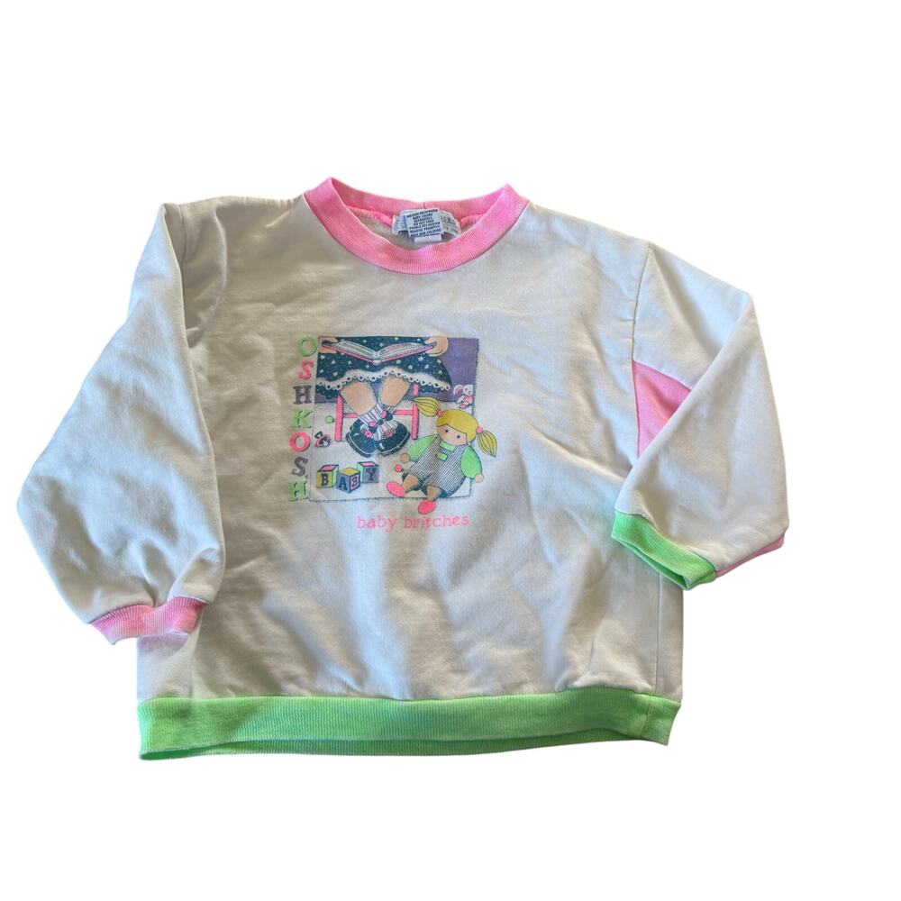 Osh Kosh B'Gosh baby britches neon hem Vintage Sweatshirt